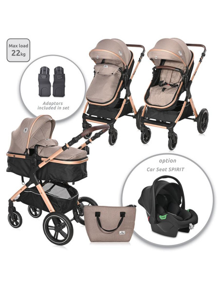 10021812303A,Carucior transformabil, Viola, pana la 22 kg, Pearl Beige 10021812303A,Carucior transformabil, Viola, pana la 22 kg, Pearl Beige