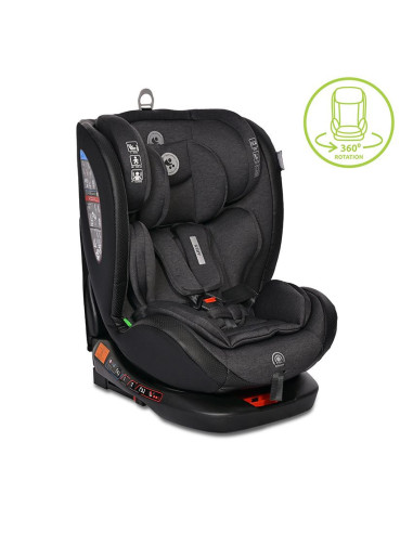 10071792401,Scaun auto Ares, Isofix, i-Size, rotativ 360 grade, 40-150 cm, 0 luni-12 ani, Black Jasper