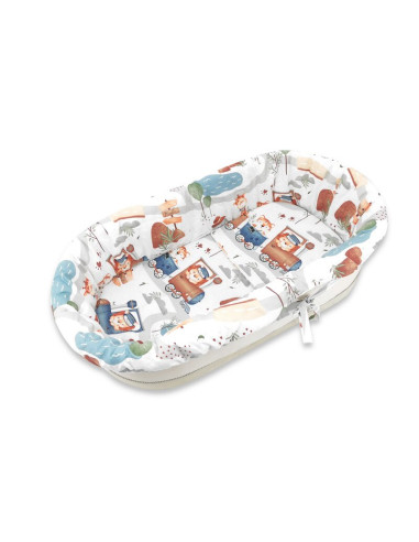 BN-6426972025041,Set pentru landou/cosulet, MimiNu, Cu protectie, saltea si pernuta, Din bumbac certificat Oeko Tex Standard 100