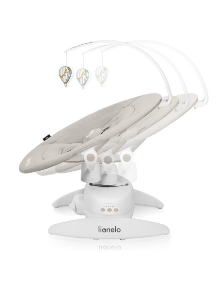 BN-LO-IRIS_BEIGE_SAND,Balansoar, Lionelo, Iris, 2 in 1, Rotire 360 grade, Electric, Cu 3 moduri de leganare, Cu 5 trepte de vite