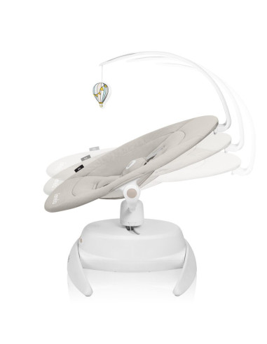 BN-LO-IRIS_BEIGE_SAND,Balansoar, Lionelo, Iris, 2 in 1, Rotire 360 grade, Electric, Cu 3 moduri de leganare, Cu 5 trepte de vite