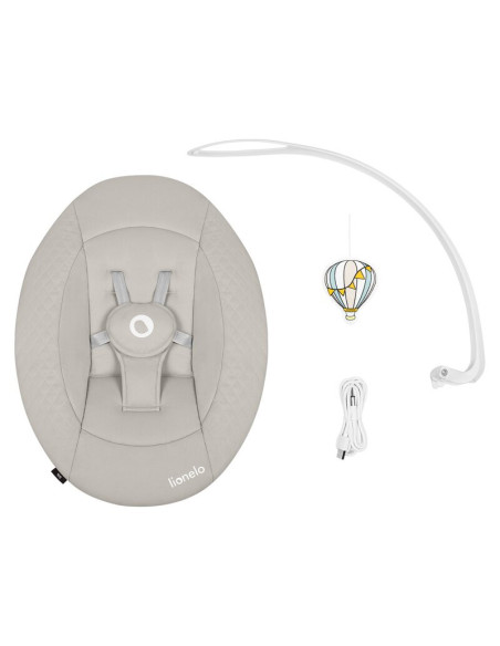 BN-LO-IRIS_BEIGE_SAND,Balansoar, Lionelo, Iris, 2 in 1, Rotire 360 grade, Electric, Cu 3 moduri de leganare, Cu 5 trepte de vite