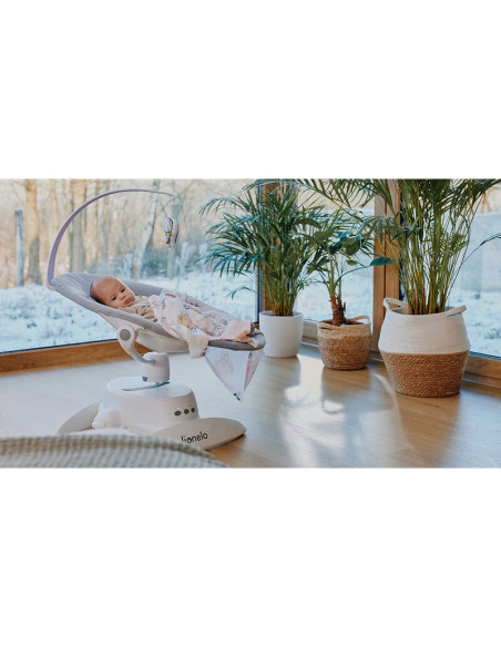 BN-LO-IRIS_BEIGE_SAND,Balansoar, Lionelo, Iris, 2 in 1, Rotire 360 grade, Electric, Cu 3 moduri de leganare, Cu 5 trepte de vite