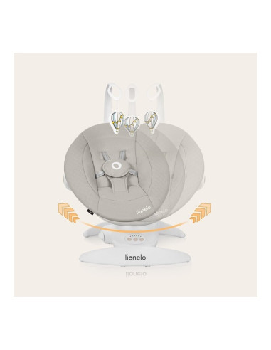 BN-LO-IRIS_BEIGE_SAND,Balansoar, Lionelo, Iris, 2 in 1, Rotire 360 grade, Electric, Cu 3 moduri de leganare, Cu 5 trepte de vite