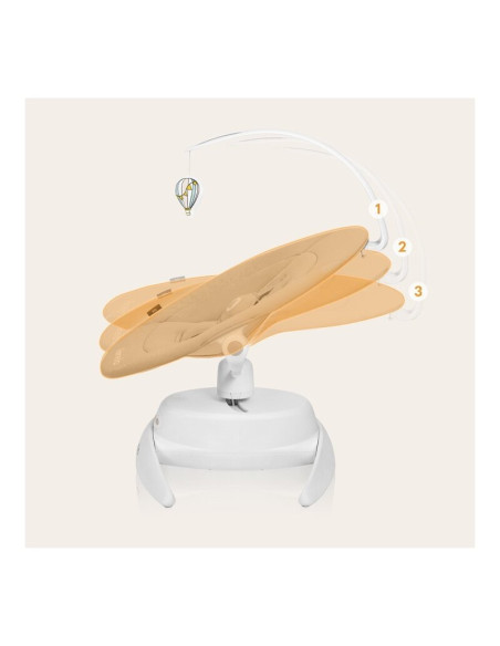 BN-LO-IRIS_BEIGE_SAND,Balansoar, Lionelo, Iris, 2 in 1, Rotire 360 grade, Electric, Cu 3 moduri de leganare, Cu 5 trepte de vite