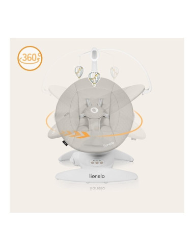 BN-LO-IRIS_BEIGE_SAND,Balansoar, Lionelo, Iris, 2 in 1, Rotire 360 grade, Electric, Cu 3 moduri de leganare, Cu 5 trepte de vite