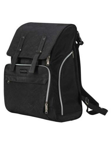 BN-48976,Rucsac pentru mamici, FreeON, Black Edition, Cu salteluta de schimbat scutece, Spatios, Cu buzunare laterale, Negru