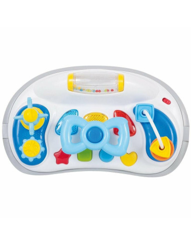 BN-38244,Premergator, FreeON, Little Driver, Pliabil, Cu sunete si lumini, Inaltime reglabila in 3 pozitii, 6 luni+, Gri/Galben