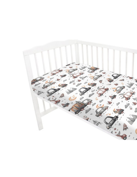 BN-6426972025270,Cearceaf cu elastic, MimiNu, Pentru patut 120X60 cm, Din bumbac certificat Oeko Tex Standard 100, Design, Cars  BN-6426972025270,Cearceaf cu elastic, MimiNu, Pentru patut 120X60 cm, Din bumbac certificat Oeko Tex Standard 100, Design, Cars
