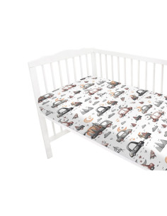 BN-6426972025287,Cearceaf cu elastic, MimiNu, Pentru patut 140X70 cm, Din bumbac certificat Oeko Tex Standard 100, Design, Cars  2