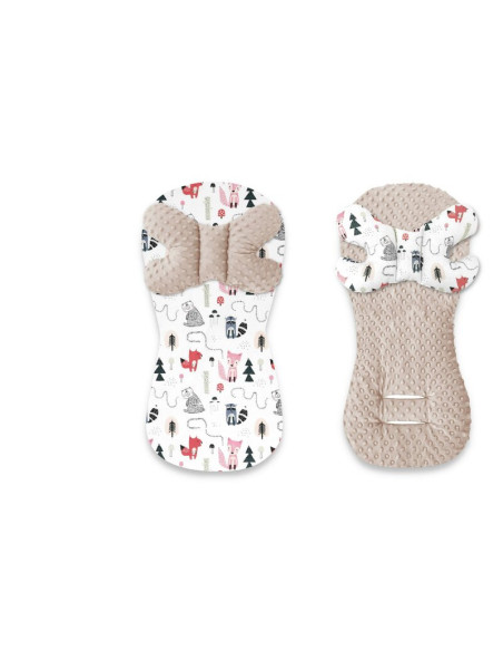 BN-6426972025379,Protectie textila, MimiNu, Pentru carucior, scaun auto si scaun de bicicleta, Cu perna Butterfly, Materiale cer