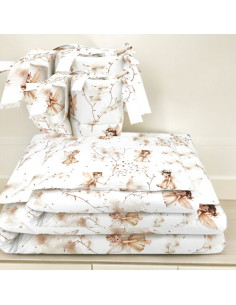 BN-6426972025447,Lenjerie patut cu 3 piese, MimiNu, Pentru patut 120x60 cm, Cu protectie laterala, Din bumbac certificat Oeko Te 2