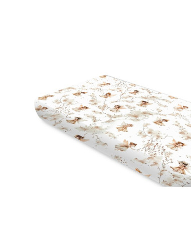 BN-6426972025485,Cearceaf cu elastic, MimiNu, Pentru pat 160x80 cm, Din bumbac certificat Oeko Tex Standard 100, Fairy