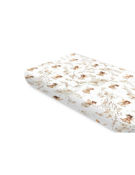 BN-6426972025485,Cearceaf cu elastic, MimiNu, Pentru pat 160x80 cm, Din bumbac certificat Oeko Tex Standard 100, Fairy