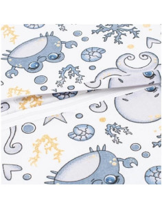 BN-55904,Pernuta inaltator, New Baby, Animale marine, Din spuma poliuretanica, Cu husa detasabila, Din bumbac, Grosime 8 cm, Alb 2