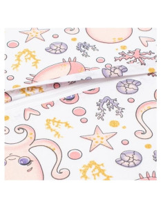 BN-55903,Pernuta inaltator, New Baby, Animale marine, Din spuma poliuretanica, Cu husa detasabila, Din bumbac, Grosime 8 cm, Roz 2