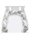 BN-50151,Protectie laterala, New Baby, Animale, Pentru patut, Tip Bumper impletit, Din muselina, Din materiale certificate Oeko 