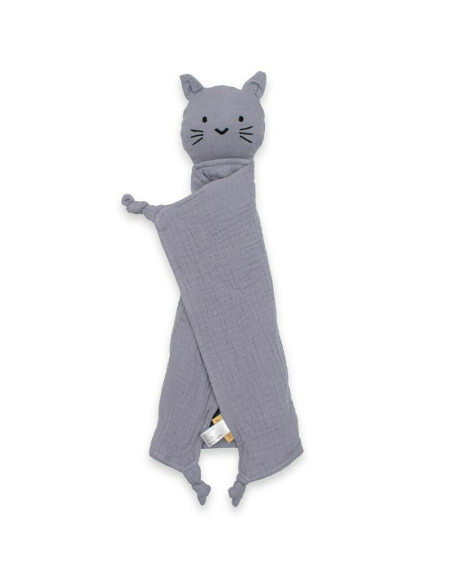 BN-53504,Jucarie textila, New Baby, Baby Cat, Pentru bebelusi, Moale, Din muselina, 100% bumbac,30x30 cm, Grey