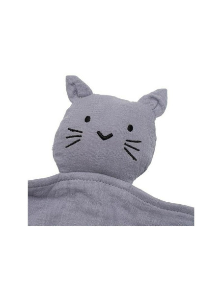 BN-53504,Jucarie textila, New Baby, Baby Cat, Pentru bebelusi, Moale, Din muselina, 100% bumbac,30x30 cm, Grey