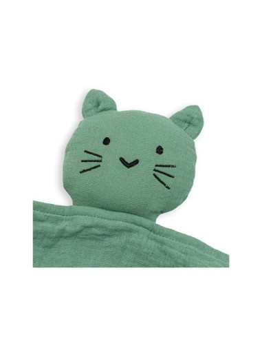 BN-53496,Jucarie textila, New Baby, Baby Cat, Pentru bebelusi, Moale, Din muselina, 100% bumbac,30x30 cm, Green