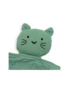 BN-53496,Jucarie textila, New Baby, Baby Cat, Pentru bebelusi, Moale, Din muselina, 100% bumbac,30x30 cm, Green