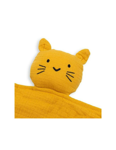 BN-53506,Jucarie textila, New Baby, Baby Cat, Pentru bebelusi, Moale, Din muselina, 100% bumbac,30x30 cm, Mustard