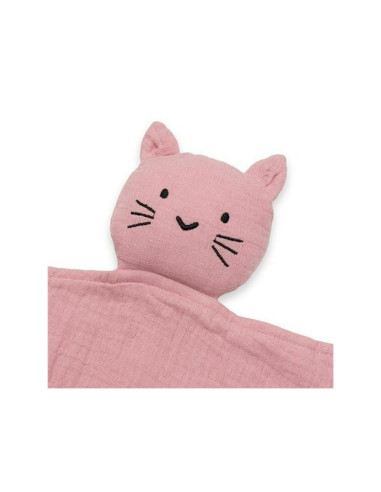 BN-53497,Jucarie textila, New Baby, Baby Cat, Pentru bebelusi, Moale, Din muselina, 100% bumbac,30x30 cm, Pink
