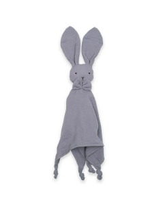 BN-53518,Jucarie textila, New Baby, Baby Rabbit, Pentru bebelusi, Moale, Din muselina, 100% bumbac,30x30 cm, Grey