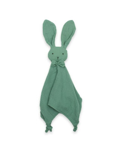 BN-53517,Jucarie textila, New Baby, Baby Rabbit, Pentru bebelusi, Moale, Din muselina, 100% bumbac,30x30 cm, Green