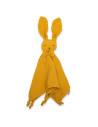 BN-53515,Jucarie textila, New Baby, Baby Rabbit, Pentru bebelusi, Moale, Din muselina, 100% bumbac,30x30 cm, Mustard