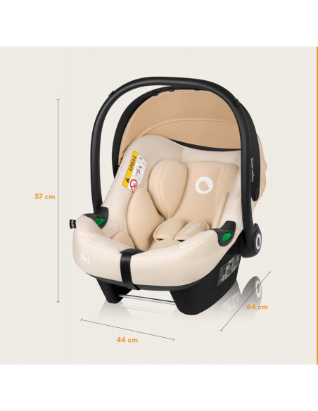 BN-LO-ASTRID_I-SIZE_BEIGE+BASE_BLACK,Scoica auto, Lionelo, i-Size Astrid, Include baza Isofix, 0-13 Kg, 40-87 cm, Cu maner si ca