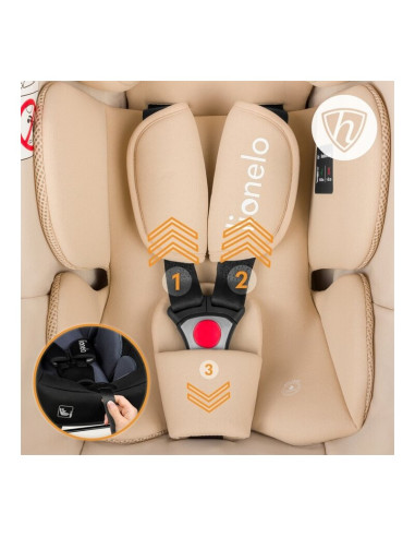 BN-LO-ASTRID_I-SIZE_BEIGE+BASE_BLACK,Scoica auto, Lionelo, i-Size Astrid, Include baza Isofix, 0-13 Kg, 40-87 cm, Cu maner si ca