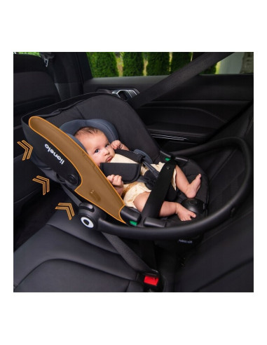 BN-LO-ASTRID_I-SIZE_BEIGE+BASE_BLACK,Scoica auto, Lionelo, i-Size Astrid, Include baza Isofix, 0-13 Kg, 40-87 cm, Cu maner si ca