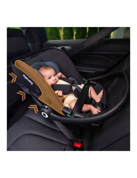 BN-LO-ASTRID_I-SIZE_BEIGE+BASE_BLACK,Scoica auto, Lionelo, i-Size Astrid, Include baza Isofix, 0-13 Kg, 40-87 cm, Cu maner si ca