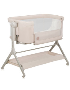 BN-LO-LEONIE_PLUS_BEIGE_SAND,Patut co-sleeper, Lionelo, Leonie Plus, Pliabil, Cu sistem de leganare, Cu setare unghiulara, Regla