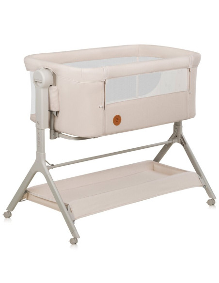 BN-LO-LEONIE_PLUS_BEIGE_SAND,Patut co-sleeper, Lionelo, Leonie Plus, Pliabil, Cu sistem de leganare, Cu setare unghiulara, Regla