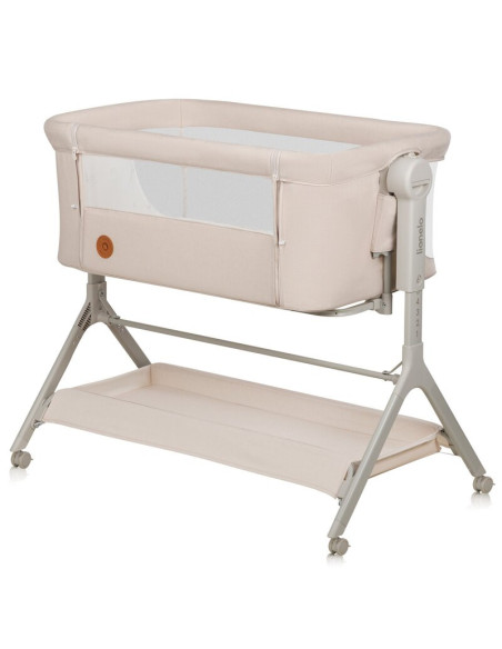 BN-LO-LEONIE_PLUS_BEIGE_SAND,Patut co-sleeper, Lionelo, Leonie Plus, Pliabil, Cu sistem de leganare, Cu setare unghiulara, Regla