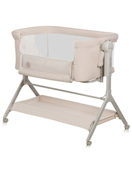 BN-LO-LEONIE_PLUS_BEIGE_SAND,Patut co-sleeper, Lionelo, Leonie Plus, Pliabil, Cu sistem de leganare, Cu setare unghiulara, Regla