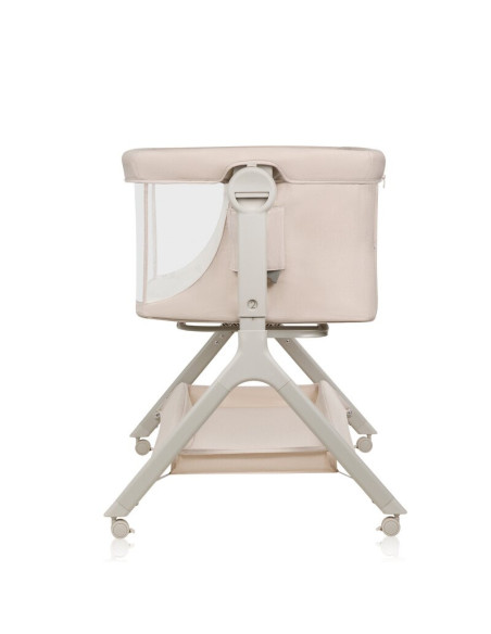 BN-LO-LEONIE_PLUS_BEIGE_SAND,Patut co-sleeper, Lionelo, Leonie Plus, Pliabil, Cu sistem de leganare, Cu setare unghiulara, Regla
