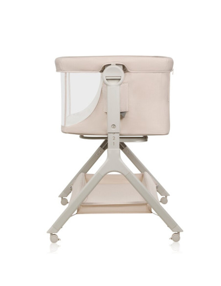 BN-LO-LEONIE_PLUS_BEIGE_SAND,Patut co-sleeper, Lionelo, Leonie Plus, Pliabil, Cu sistem de leganare, Cu setare unghiulara, Regla