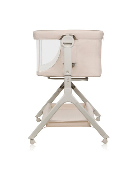 BN-LO-LEONIE_PLUS_BEIGE_SAND,Patut co-sleeper, Lionelo, Leonie Plus, Pliabil, Cu sistem de leganare, Cu setare unghiulara, Regla