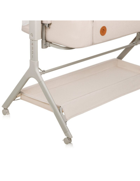 BN-LO-LEONIE_PLUS_BEIGE_SAND,Patut co-sleeper, Lionelo, Leonie Plus, Pliabil, Cu sistem de leganare, Cu setare unghiulara, Regla