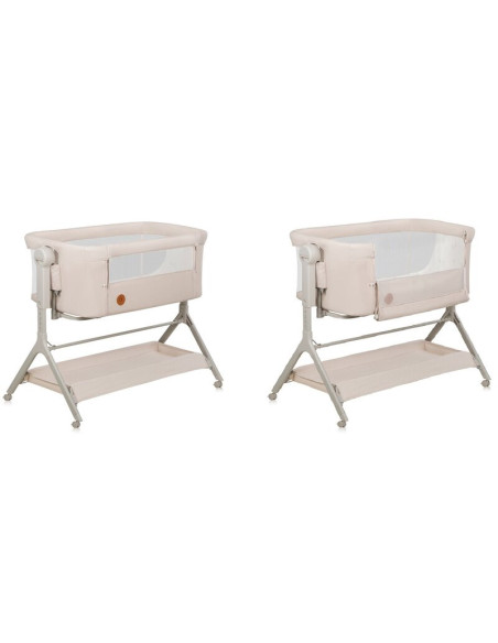 BN-LO-LEONIE_PLUS_BEIGE_SAND,Patut co-sleeper, Lionelo, Leonie Plus, Pliabil, Cu sistem de leganare, Cu setare unghiulara, Regla