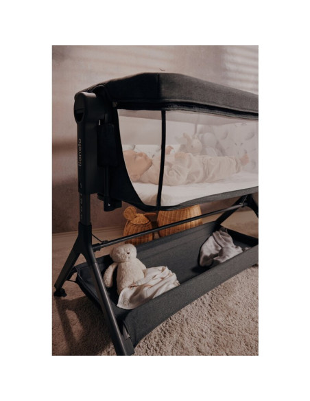 BN-LO-LEONIE_PLUS_BEIGE_SAND,Patut co-sleeper, Lionelo, Leonie Plus, Pliabil, Cu sistem de leganare, Cu setare unghiulara, Regla