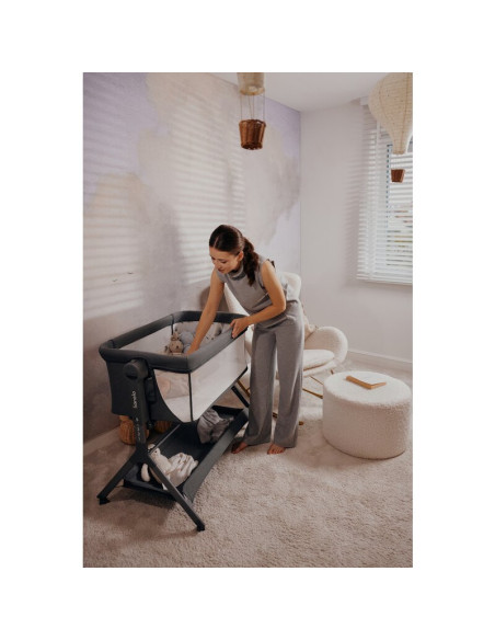 BN-LO-LEONIE_PLUS_BEIGE_SAND,Patut co-sleeper, Lionelo, Leonie Plus, Pliabil, Cu sistem de leganare, Cu setare unghiulara, Regla