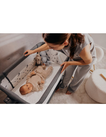BN-LO-LEONIE_PLUS_BEIGE_SAND,Patut co-sleeper, Lionelo, Leonie Plus, Pliabil, Cu sistem de leganare, Cu setare unghiulara, Regla