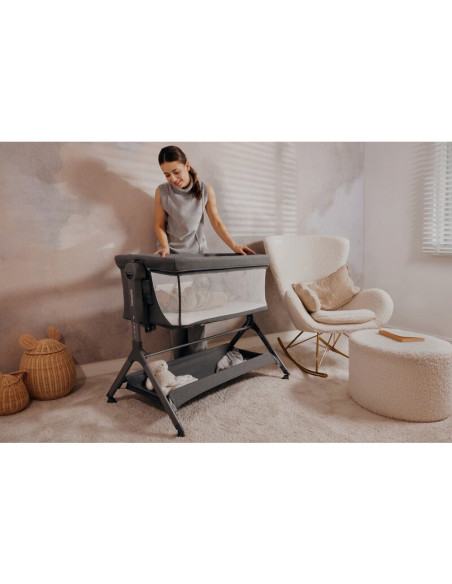 BN-LO-LEONIE_PLUS_BEIGE_SAND,Patut co-sleeper, Lionelo, Leonie Plus, Pliabil, Cu sistem de leganare, Cu setare unghiulara, Regla