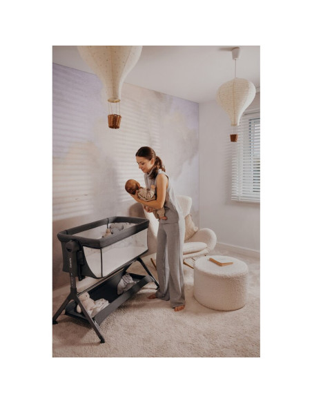 BN-LO-LEONIE_PLUS_BEIGE_SAND,Patut co-sleeper, Lionelo, Leonie Plus, Pliabil, Cu sistem de leganare, Cu setare unghiulara, Regla