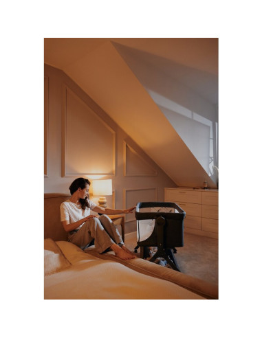 BN-LO-LEONIE_PLUS_BEIGE_SAND,Patut co-sleeper, Lionelo, Leonie Plus, Pliabil, Cu sistem de leganare, Cu setare unghiulara, Regla
