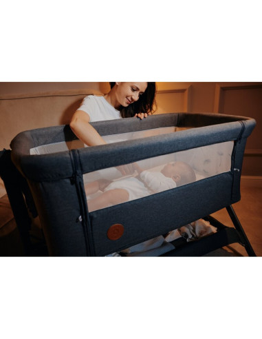 BN-LO-LEONIE_PLUS_BEIGE_SAND,Patut co-sleeper, Lionelo, Leonie Plus, Pliabil, Cu sistem de leganare, Cu setare unghiulara, Regla